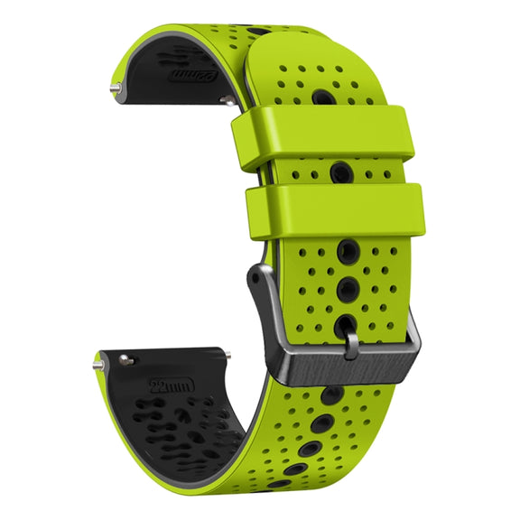 For Amazfit GTR 3 Pro 22mm Perforated Two-Color Silicone Watch Band(Lime+Black)