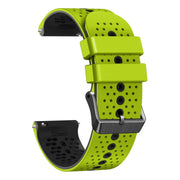 For Amazfit GTR 2 22mm Perforated Two-Color Silicone Watch Band(Lime+Black)