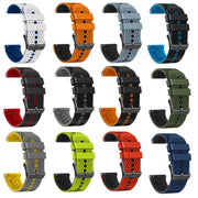For Amazfit 3 22mm Perforated Two-Color Silicone Watch Band(Black+Blue)