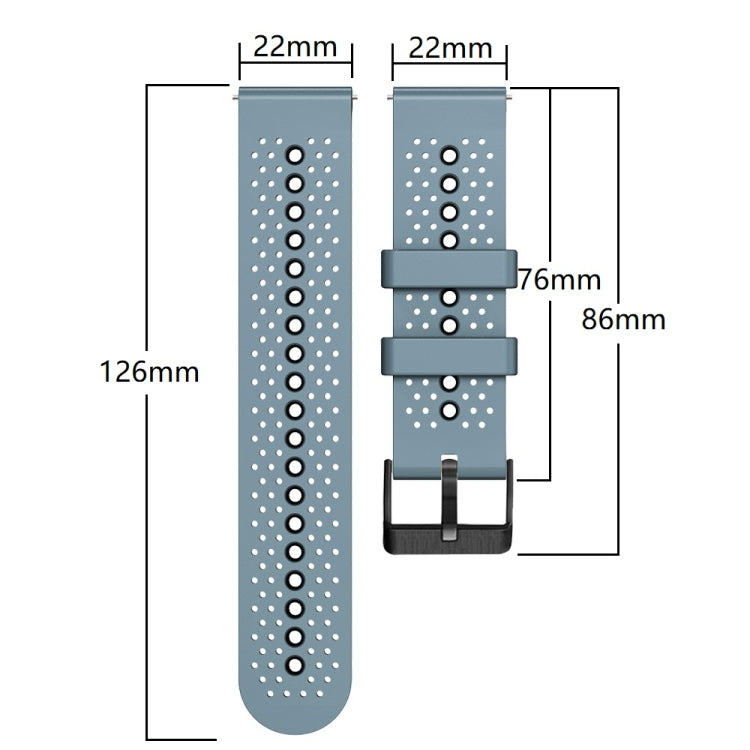 For Amazfit 3 22mm Perforated Two-Color Silicone Watch Band(Lime+Black)