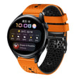 For Huawei Watch 3 22mm Perforated Two-Color Silicone Watch Band(Orange+Black) - free shipping - PMC TechLife - Order now!