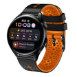 For Huawei Watch 3 22mm Perforated Two-Color Silicone Watch Band(Black+Orange) - free shipping - PMC TechLife - Order now!