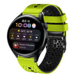 For Huawei Watch 3 22mm Perforated Two-Color Silicone Watch Band(Lime+Black) - free shipping - PMC TechLife - Order now!