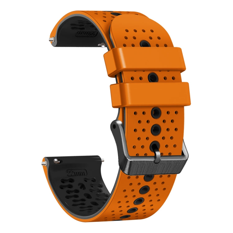 For Huawei GT2 Pro 22mm Perforated Two-Color Silicone Watch Band(Orange+Black)