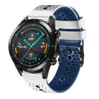 For Huawei GT2 46mm 22mm Perforated Two-Color Silicone Watch Band(White+Blue) - free shipping - PMC TechLife - Order now!