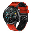 For Honor Magic Watch 2 46mm 22mm Perforated Two-Color Silicone Watch Band(Red+Black)