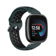 For Fitbit Versa 4 Two-Color Perforated Breathable Silicone Watch Band(Olive Green + Black) - free shipping - PMC TechLife - Order now!