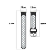 For Fitbit Versa 3 Two-Color Perforated Breathable Silicone Watch Band(Grey+Teal)