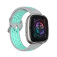 For Fitbit Sense 2 Two-Color Perforated Breathable Silicone Watch Band(Grey+Teal) - free shipping - PMC TechLife - Order now!