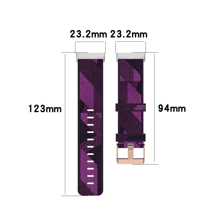 For Fitbit Versa 3 Nylon Weave Canvas Watch Band(Light Purple)