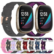 For Fitbit Sense Nylon Weave Canvas Watch Band(Purple)