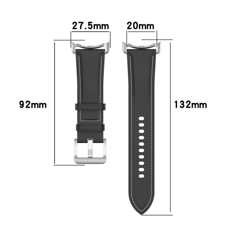 For Google Pixel Watch Leather Embossed Sewing Watch Band(Dark Brown)