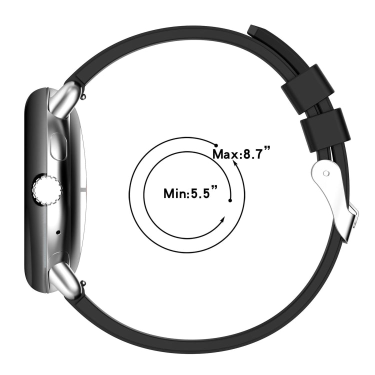 For Google Pixel Watch Metal Connector + Solid Color Silicone Watch Band(Grey)