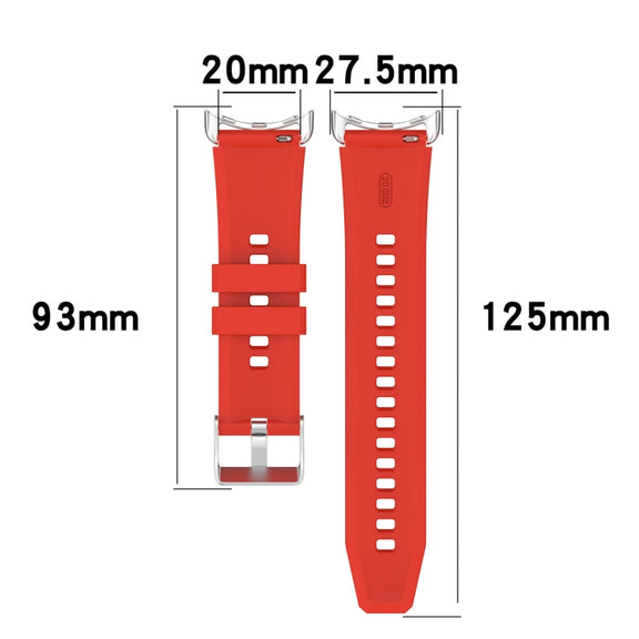 For Google Pixel Watch Metal Connector + Solid Color Silicone Watch Band(Grey)
