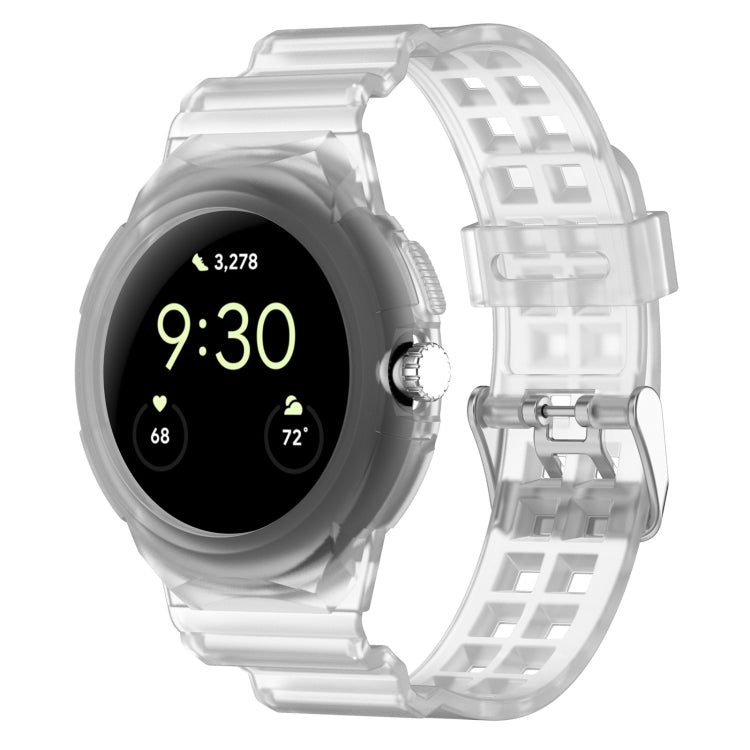 For Google Pixel Watch Integrated Fully Enclosed Silicone Watch Band(Transparent)