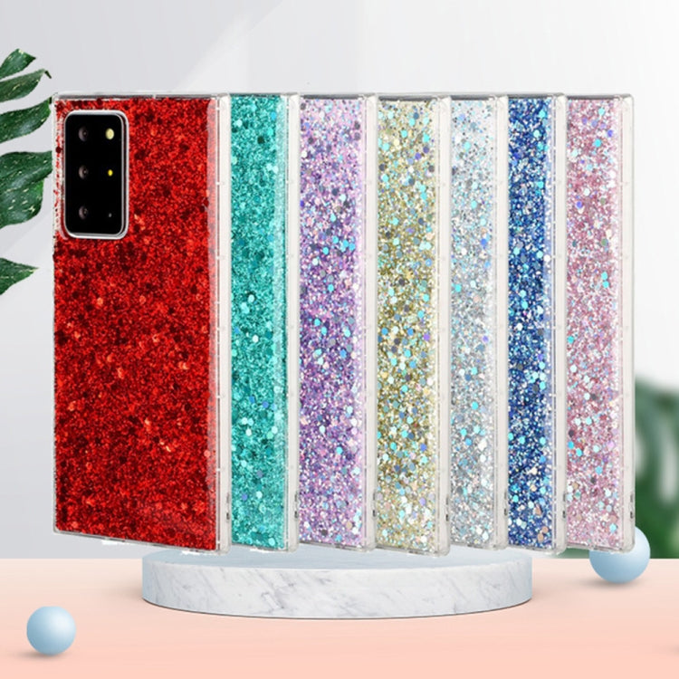 For Samsung Galaxy A03s EU Edition Glitter Sequins Epoxy TPU Phone Case(Blue)