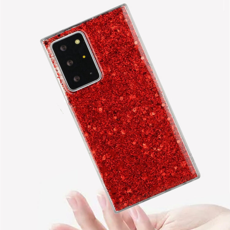 For Samsung Galaxy A03s EU Edition Glitter Sequins Epoxy TPU Phone Case(Blue)