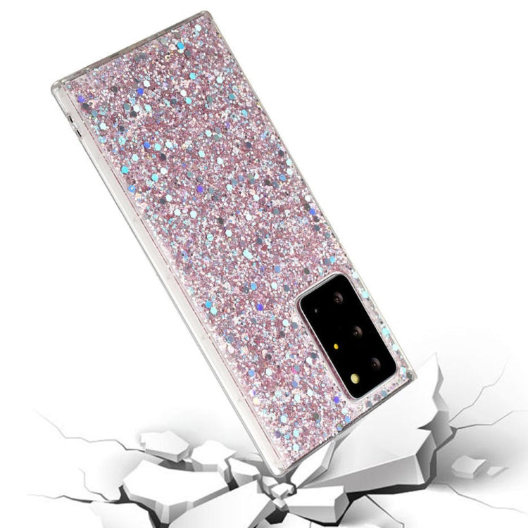 For Samsung Galaxy A03s EU Edition Glitter Sequins Epoxy TPU Phone Case(Blue)
