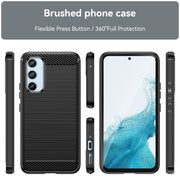 For Samsung Galaxy A54 5G Brushed Texture Carbon Fiber TPU Phone Case(Blue)