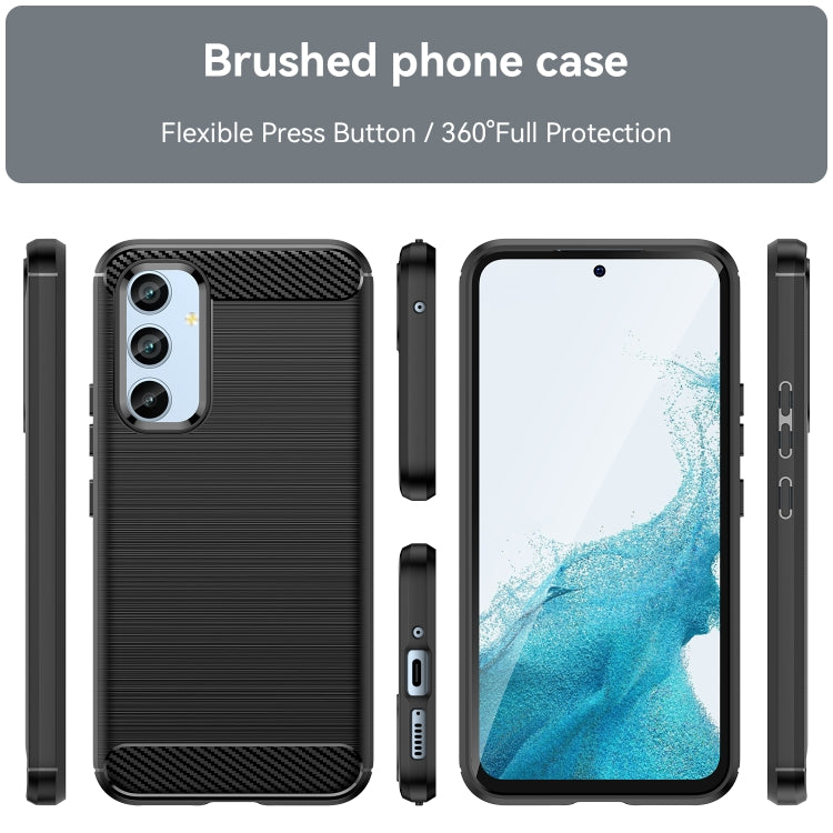 For Samsung Galaxy A54 5G Brushed Texture Carbon Fiber TPU Phone Case(Blue)