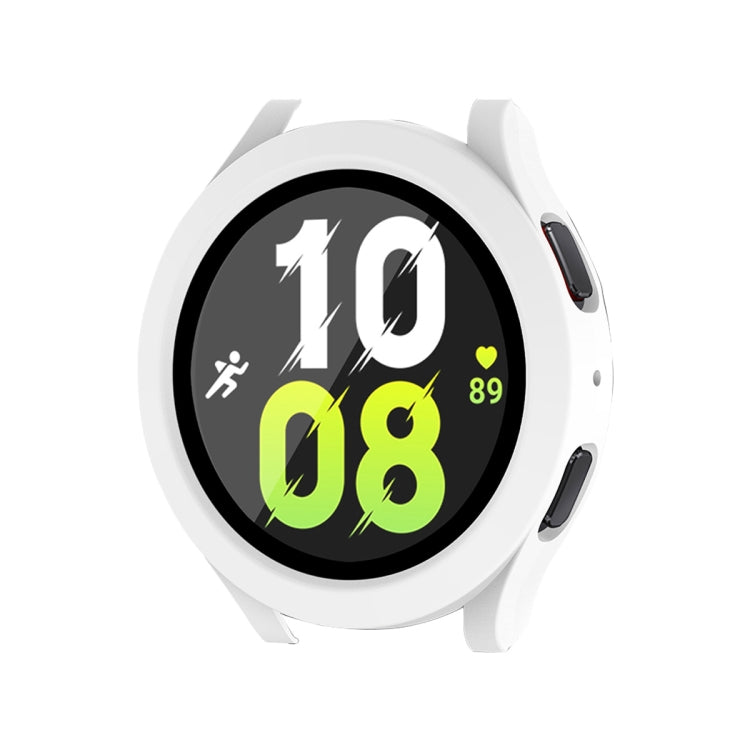 For Samsung Galaxy Watch4/5 40mm ENKAY Hat-Prince Water-resistant Full Coverage PC Frame + 9H Tempered Glass Case(White) - Watch Cases by ENKAY