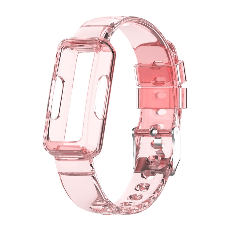 For Fitbit Inspire 3 TPU Integrated Watch Band(Transparent Pink)