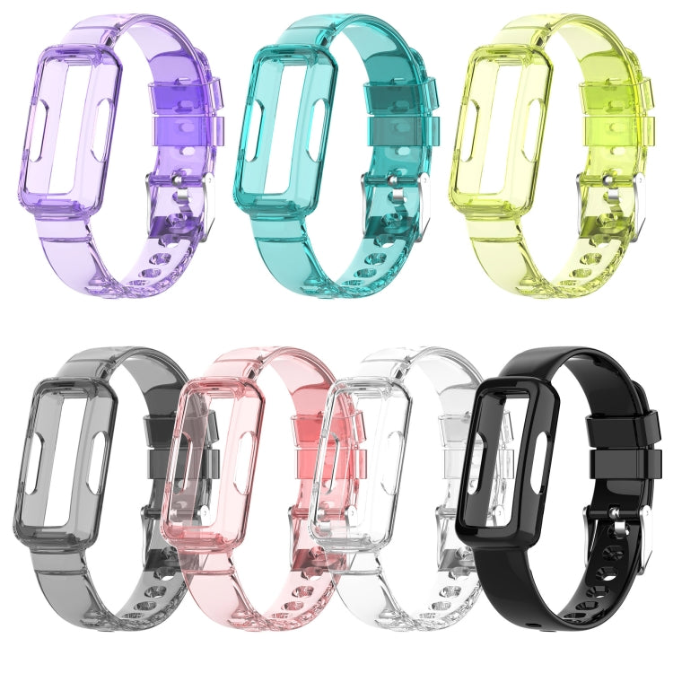 For Fitbit Inspire 3 TPU Integrated Watch Band(Transparent Yellow)