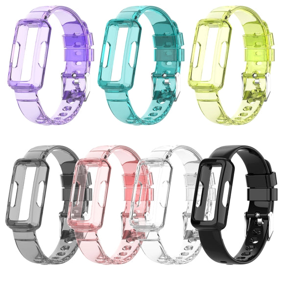 For Fitbit Inspire 3 TPU Integrated Watch Band(Transparent Yellow)