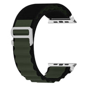 Double Color Nylon Watch Band For Apple Watch Ultra 49mm(Black+Green)
