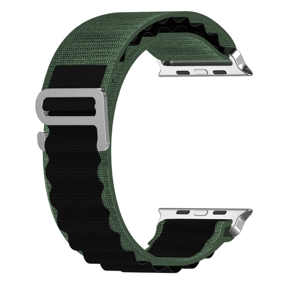 Double Color Nylon Watch Band For Apple Watch Ultra 49mm(Green+Black)