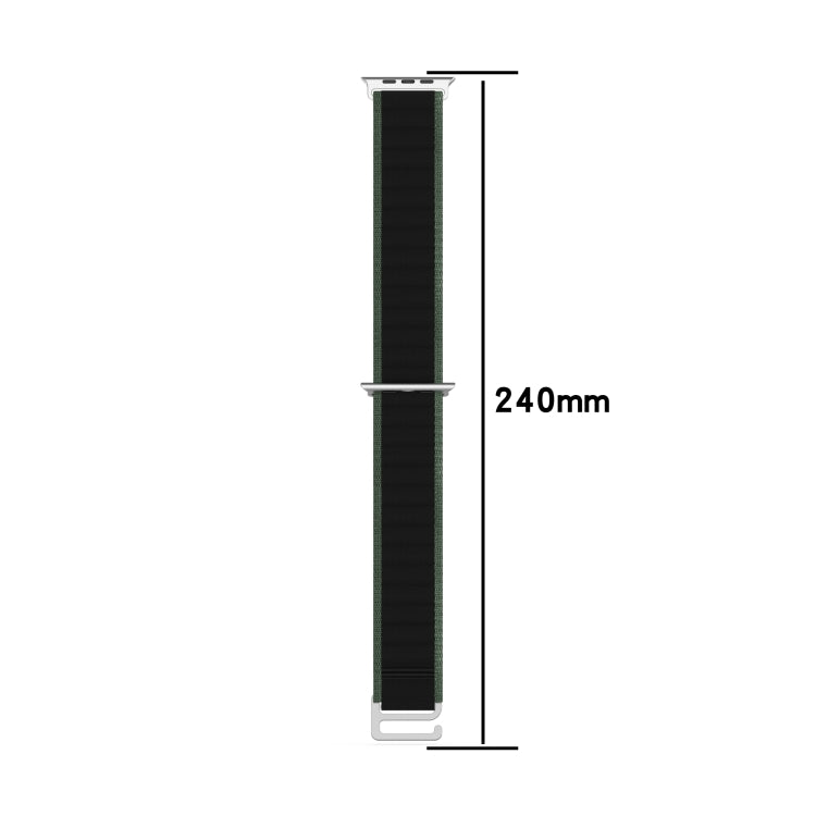 Double Color Nylon Watch Band For Apple Watch Ultra 49mm(Black+Green)