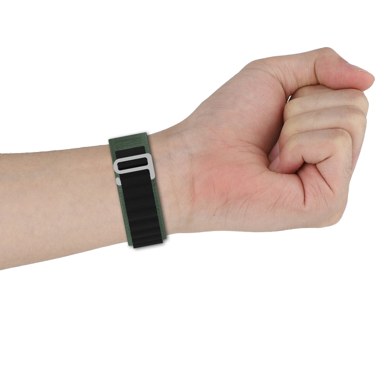 Double Color Nylon Watch Band For Apple Watch Ultra 49mm(Green+Black)
