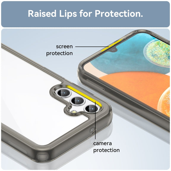 For Samsung Galaxy A14 4G Colorful Series Acrylic + TPU Phone Case(Transparent Grey)
