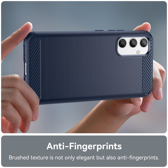 For Samsung Galaxy A34 5G Brushed Texture Carbon Fiber TPU Phone Case(Blue)