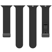 Magnetic Black Buckle Smooth Silicone Watch Band For Apple Watch Ultra 49mm(Burgundy)