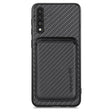 For Samsung Galaxy A50 Carbon Fiber Leather Card Magsafe Case(Black) - Galaxy Phone Cases by PMC TechLife | Online Shopping South Africa | PMC TechLife