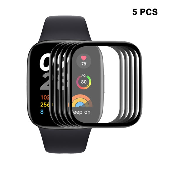 5 PCS For Redmi Watch 3 ENKAY 3D Full Coverage Soft PC Edge + PMMA HD Screen Protector Film