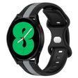 For Samsung Galaxy Watch4 44mm 20mm Butterfly Buckle Two-Color Silicone Watch Band(Black+Grey)