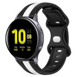 For Samsung Galaxy Watch Active 2 44mm 20mm Butterfly Buckle Two-Color Silicone Watch Band(Black+White)