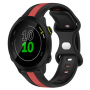 Compatible with Garmin Compatible witherunner 158 20mm Butterfly Buckle Two-Color Silicone Watch Band(Black+Red)