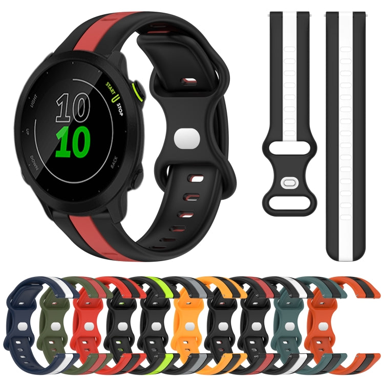 Compatible with Garmin Compatible witherunner 158 20mm Butterfly Buckle Two-Color Silicone Watch Band(Black+Green)