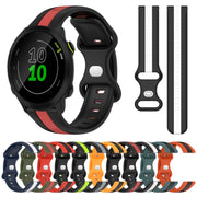 Compatible with Garmin Compatible witherunner 158 20mm Butterfly Buckle Two-Color Silicone Watch Band(Black+Green)