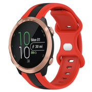 Compatible with Garmin Compatible witherunner 645 Music 20mm Butterfly Buckle Two-Color Silicone Watch Band(Red+Black)