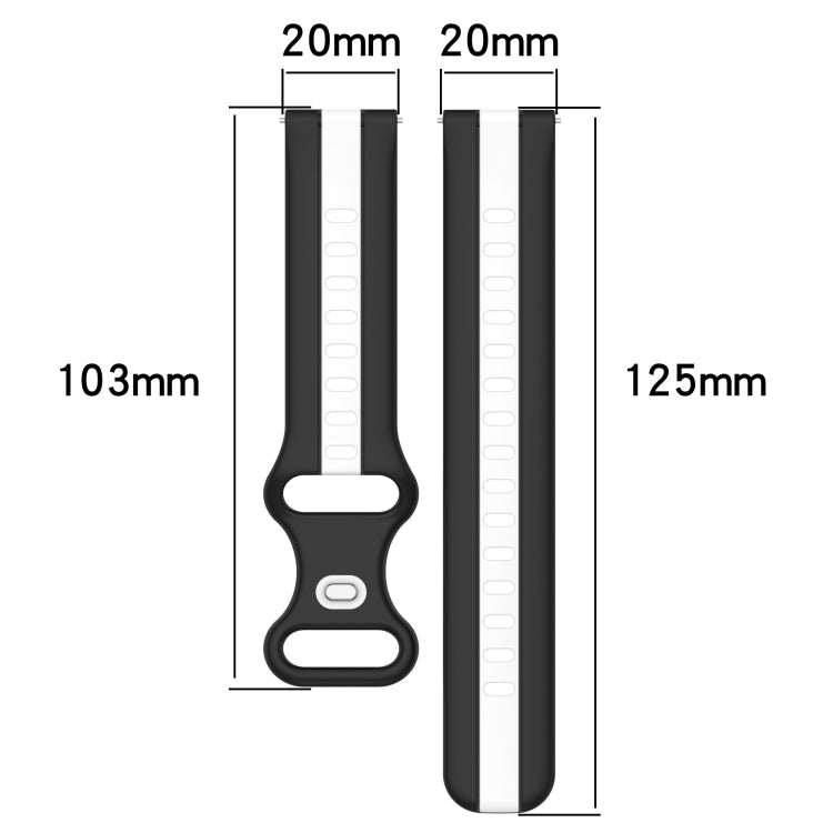 Compatible with Garmin Compatible witherunner 645 Music 20mm Butterfly Buckle Two-Color Silicone Watch Band(Red+Black)