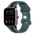 For Amazfit GTS 2 Mini 20mm Butterfly Buckle Two-Color Silicone Watch Band(Green+Black)