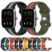 For Amazfit GTS 2 Mini 20mm Butterfly Buckle Two-Color Silicone Watch Band(Orange+Black)