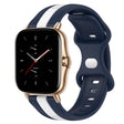 For Amazfit GTS 2 20mm Butterfly Buckle Two-Color Silicone Watch Band(White+Blue)
