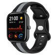 For Amazfit GTS 20mm Butterfly Buckle Two-Color Silicone Watch Band(Black+Grey)