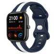 For Amazfit GTS 20mm Butterfly Buckle Two-Color Silicone Watch Band(White+Blue)