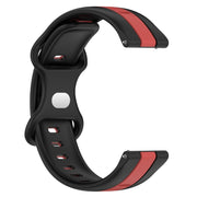 For Amazfit Pop 20mm Butterfly Buckle Two-Color Silicone Watch Band(Black+Red)